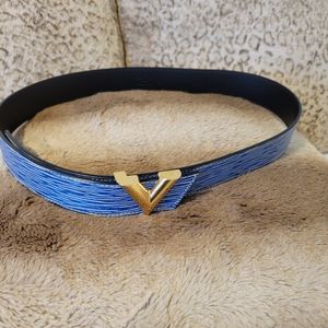 Louis Vuitton Blue Leather Belt